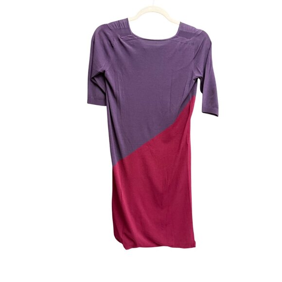 MaxMara Womens Purple & Red Colorblock Knit Dress S Made In Italy - Picture 2 of 7